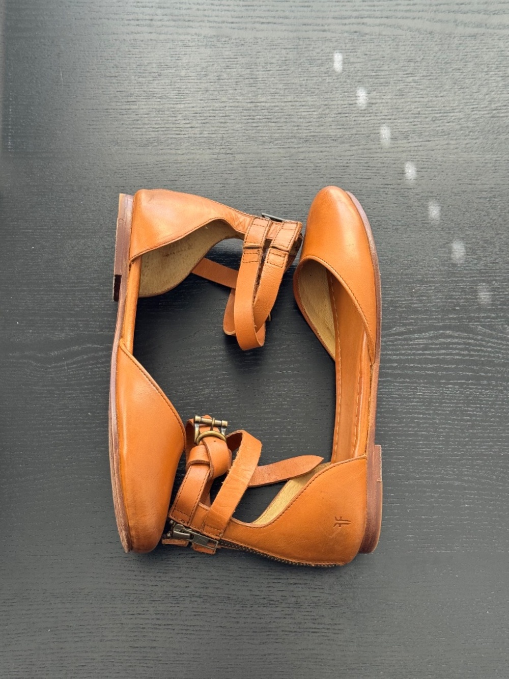 Frye Women's Tan Leather Ankle-Strap Flats - Picture 5 of 5